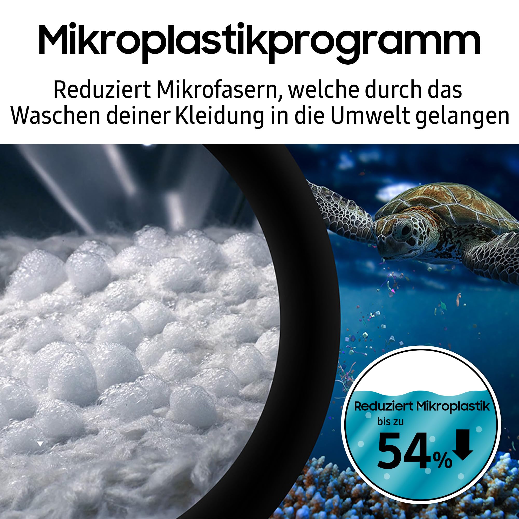 Samsung WW90DG5G34AEEG Waschmaschine WW5100D SLIM 9 kg 48 cm tief Dampfprogramm AI Energy Mode Ecobubble WiFi Mikroplastik-Programm AI Wash SuperSpeed 39 Min. Weiß