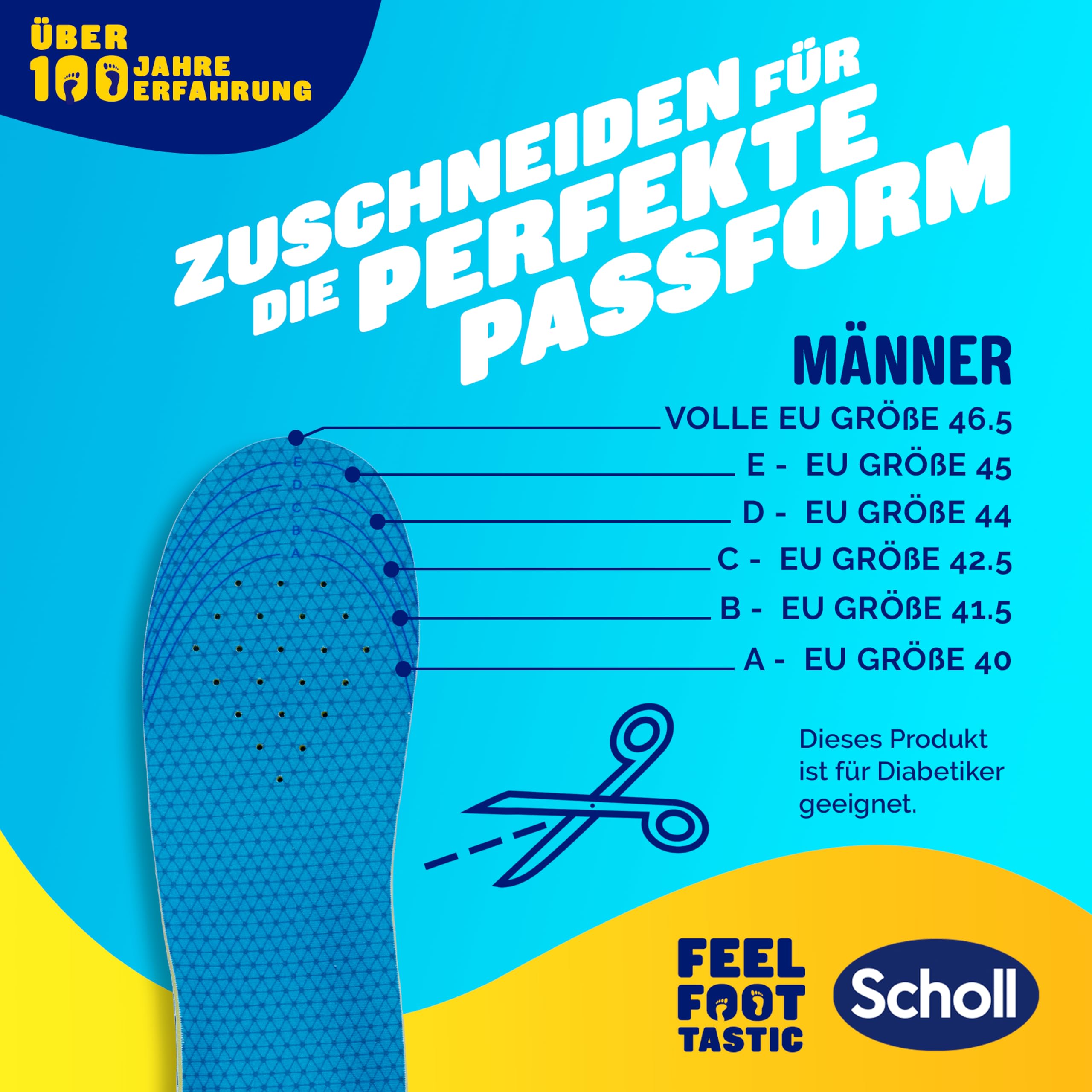 Scholl GelActiv Everyday wkładki dla mężczyzn, komfortowe stopy przez cały dzień, amortyzacja z pianki z pamięcią kształtu i technologia GelWave dopasowują się do stóp i zapewniają najwyższy komfort
