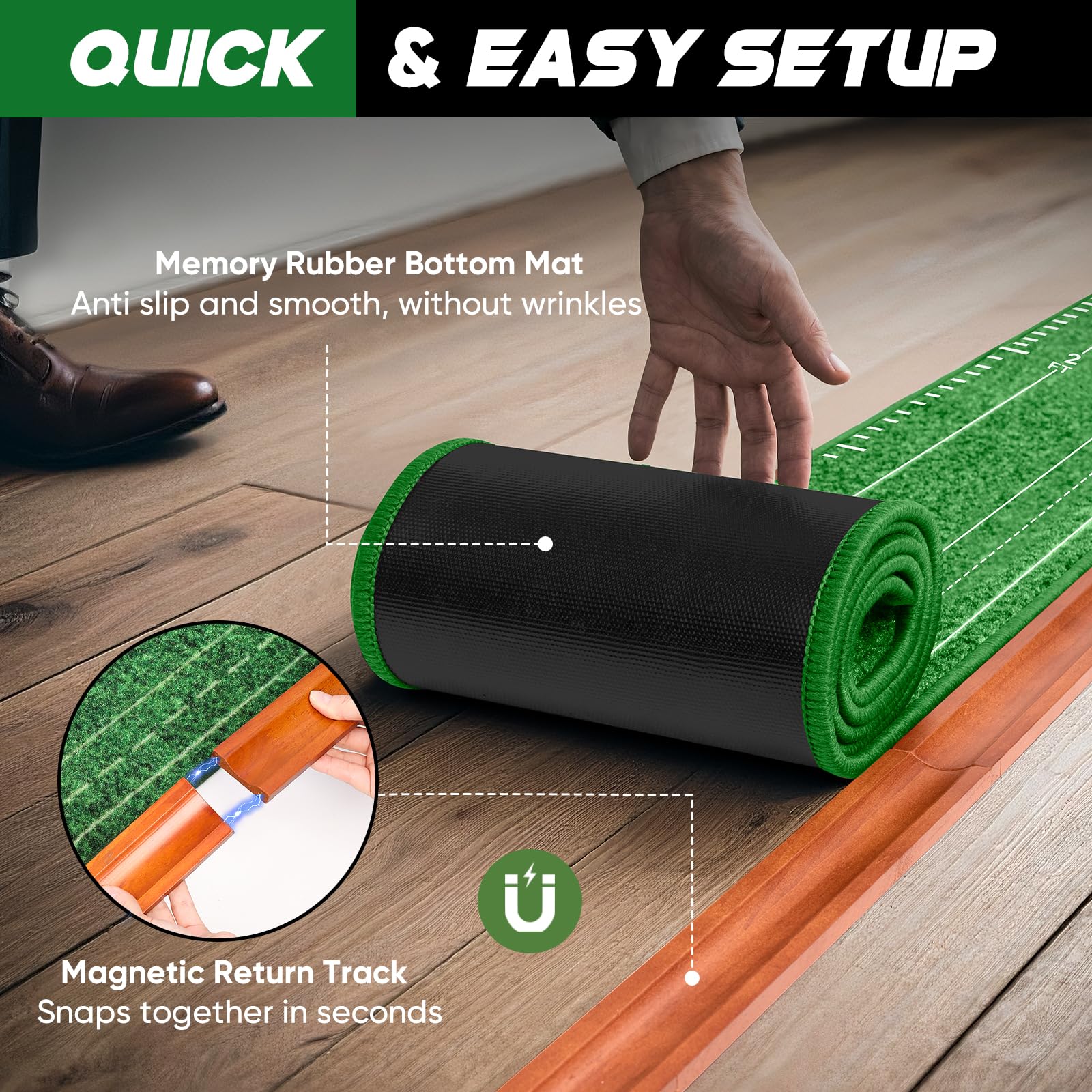 Putting Mat, Golf Putting Mat, Putting Mat Indoor Golf, Mettere verde, Tappetino da golf, Mettere pratica, Mettere