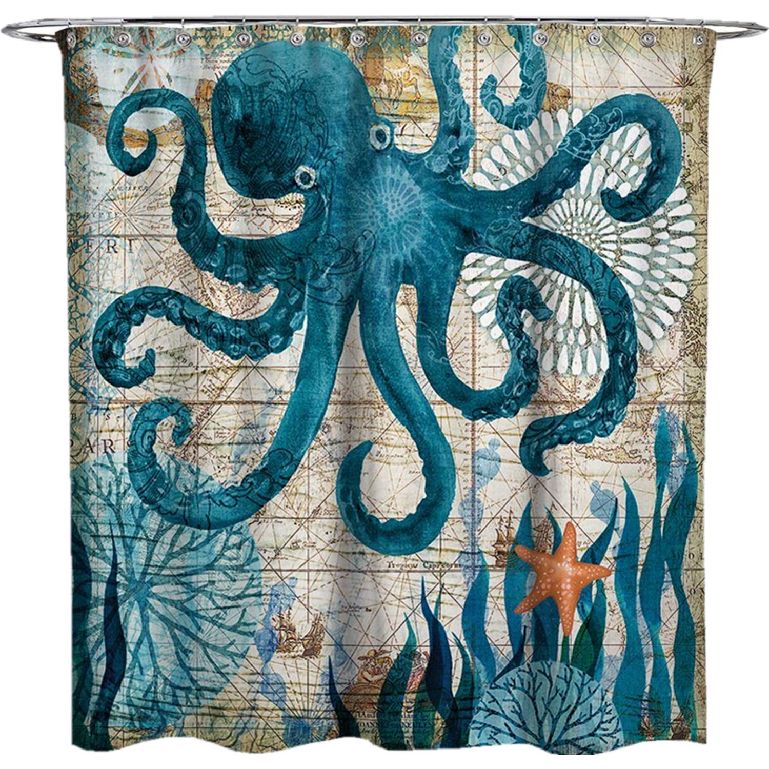 Octopus Shower Curtains Curtains & Drapes 2023