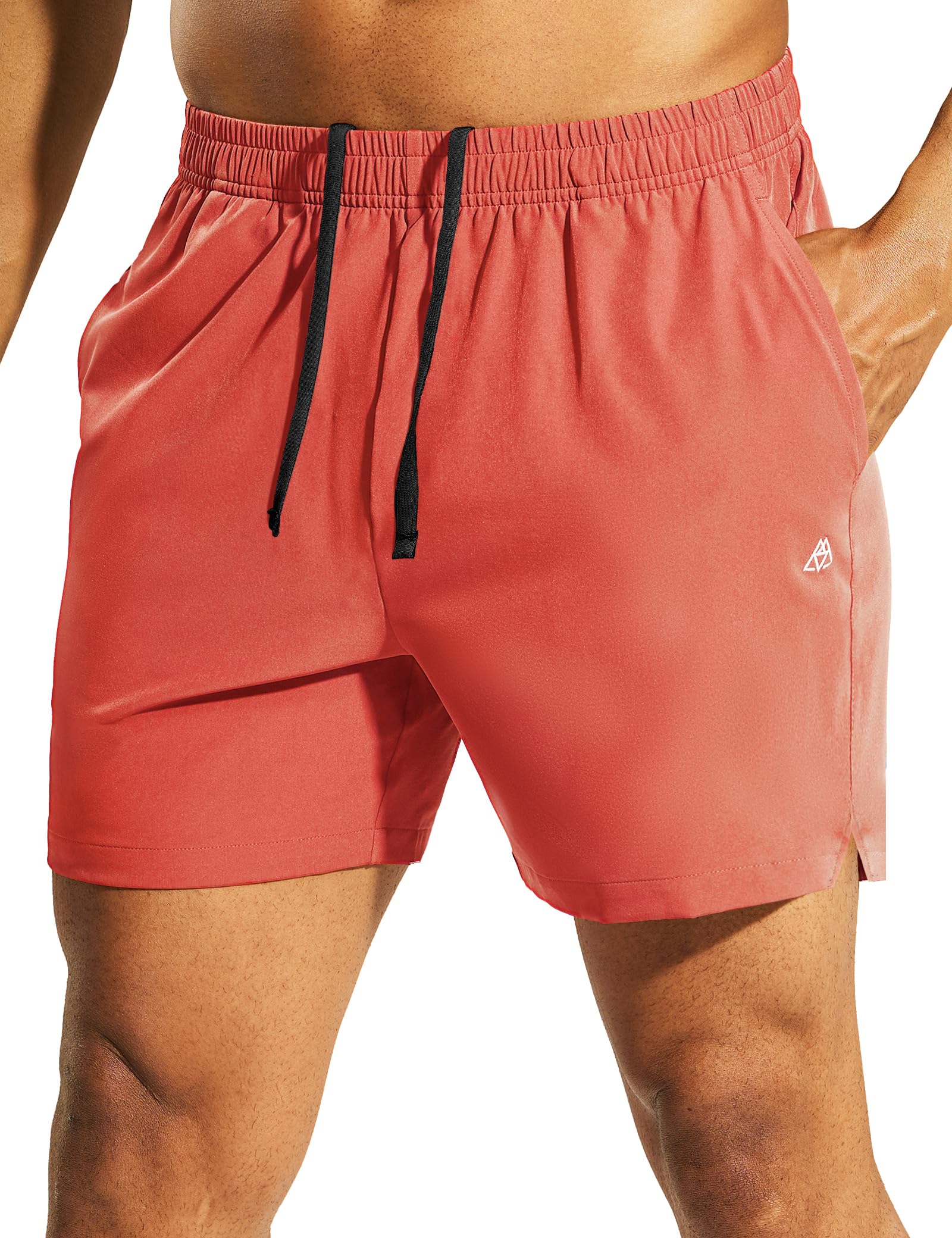 Haimont Men's Athletic Running Shorts 5 Inches Quick Dry Workout Gym Active Shorts with Pockets Water Resistant, No Liner