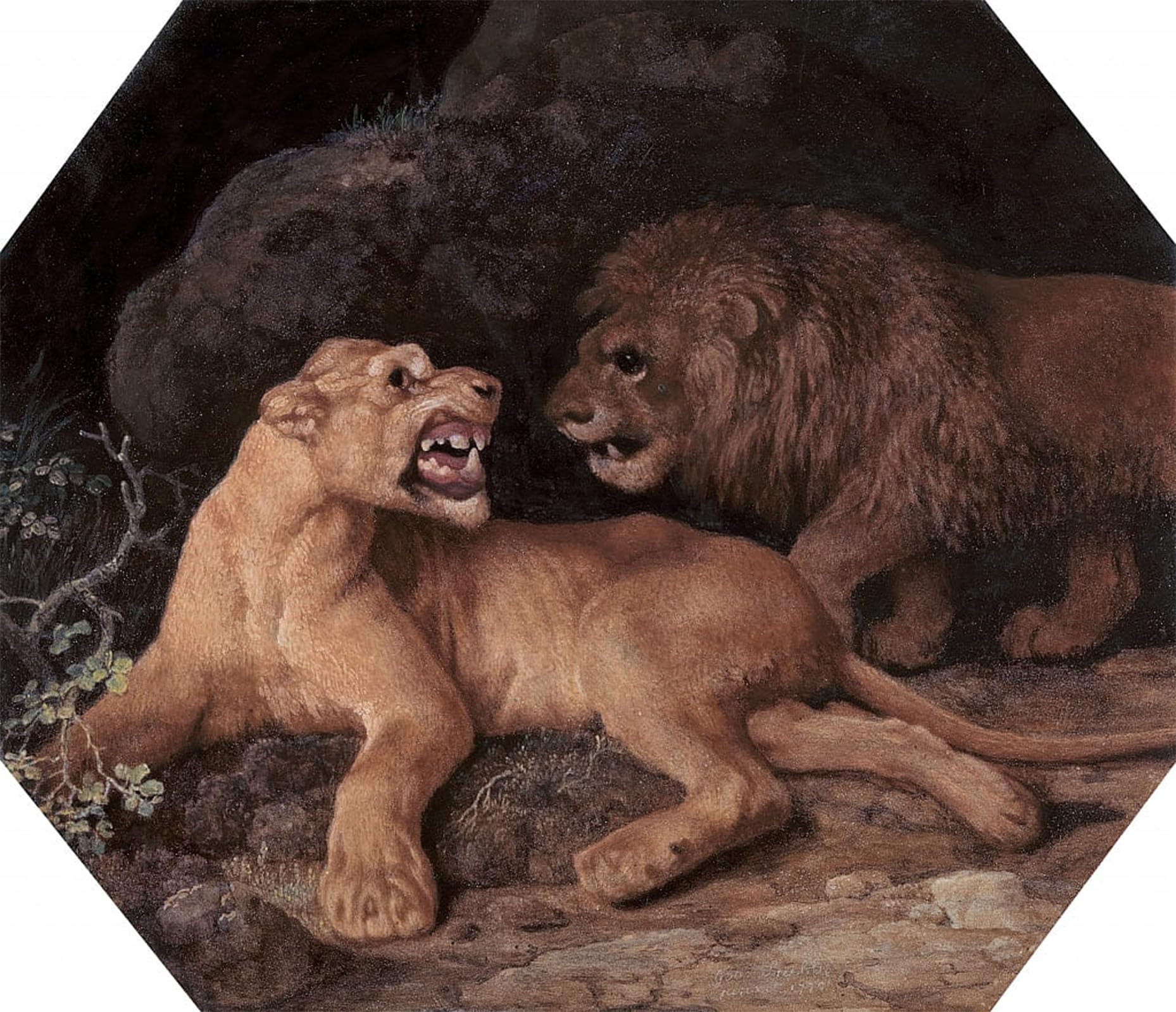 ARTXLXXBN Famous Art Print Poster Vintage Wall Art Lion and Lioness by George Stubbs Canvas Art Poster for Home Decor 60x90cm