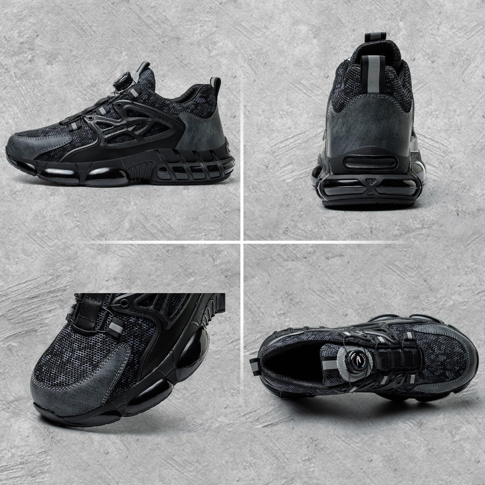 Zapatos de Seguridad para Hombre Mujer Puntera de Acero Zapatillas Trabajo Transpirable Ligero Liberación Comodo Rápida Calzado de Seguridad 36-48 EU