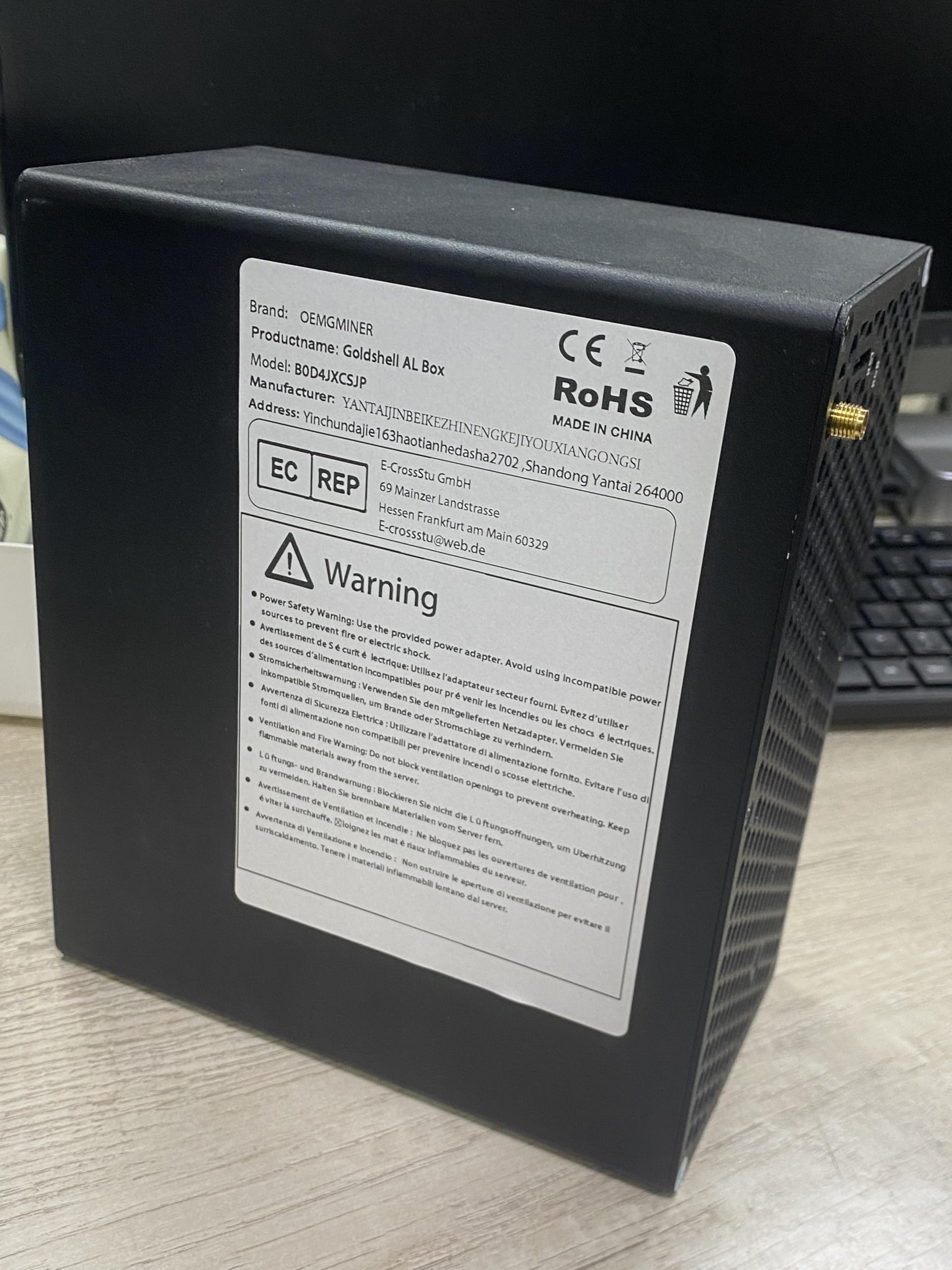 New Goldshell AL Box Asic Miner 360G 180W Alephium Miner Crypto Mining with  PSU by OEMGMINER : Amazon.nl: Electronics & Photo