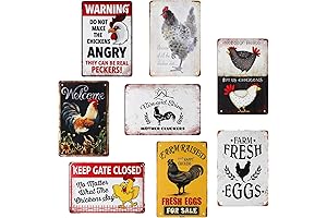 8 Pack Chicken Signs for Coop Outdoor, Funny Chicken Coop Signs Decor