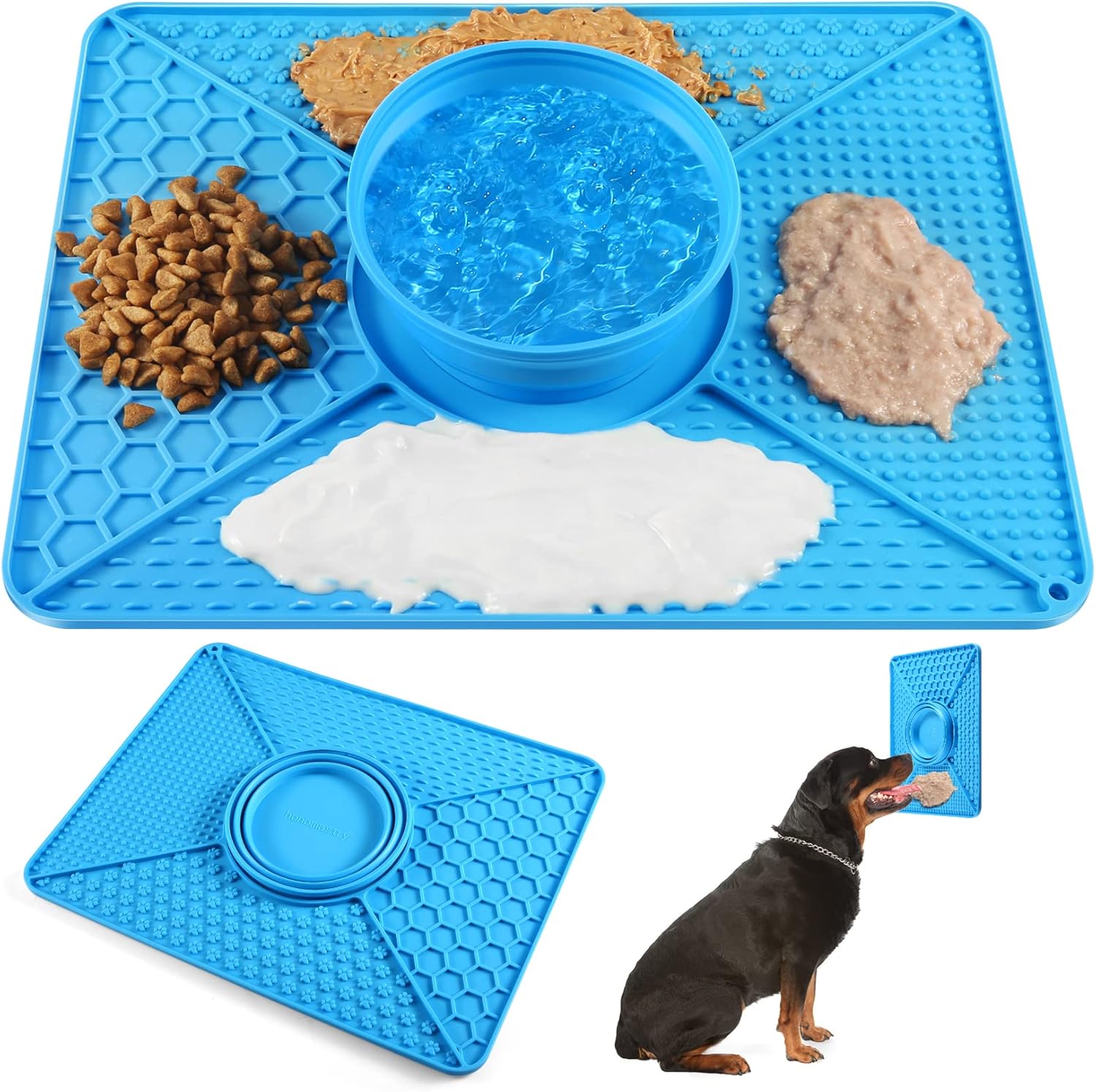 Licking Mat for Dogs and Cats with Collapsible Cups