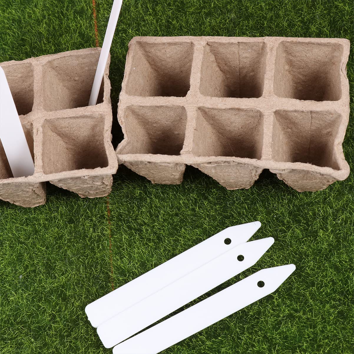 Happyyami 100pezzi Vasi Biodegradabili Per Piante Kit Di Coltivazione Pulp Con Etichette Per Giardinaggio e Orticoltura Per Piantine e Verdure