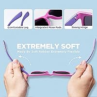 Vista 4 de RIVBOS RBK023 - Gafas de sol para niños y niñas, con protección UV, polarizadas, de goma, flexibles