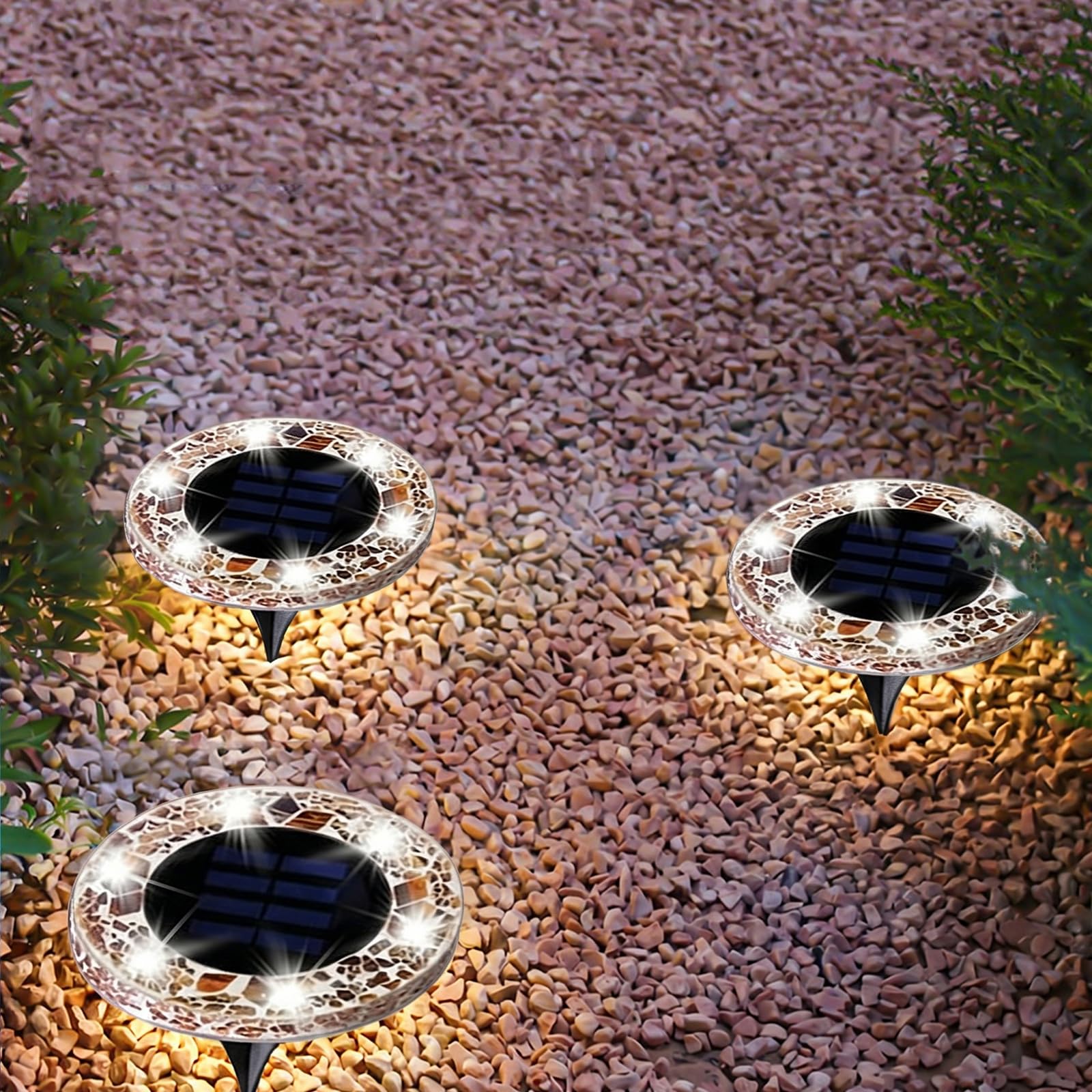 ALINUOYQ Solar Lights Outdoor Garden, Solar Garden Lights Outdoor Waterproof, LED Solars Garden Path Light for Pathway Lighting Driveway Lawn Patio Walkway Landscape Lighting