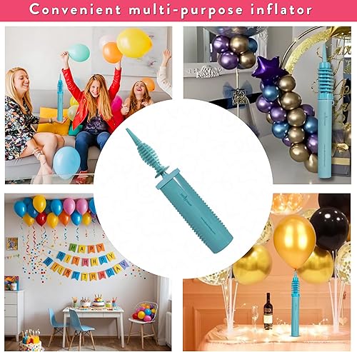 Miniatura 7 de by DECOCHAMP Deco Pump - Bomba manual de doble acción de 2 vías, inflador manual de globos, bomba de aire portátil para globos