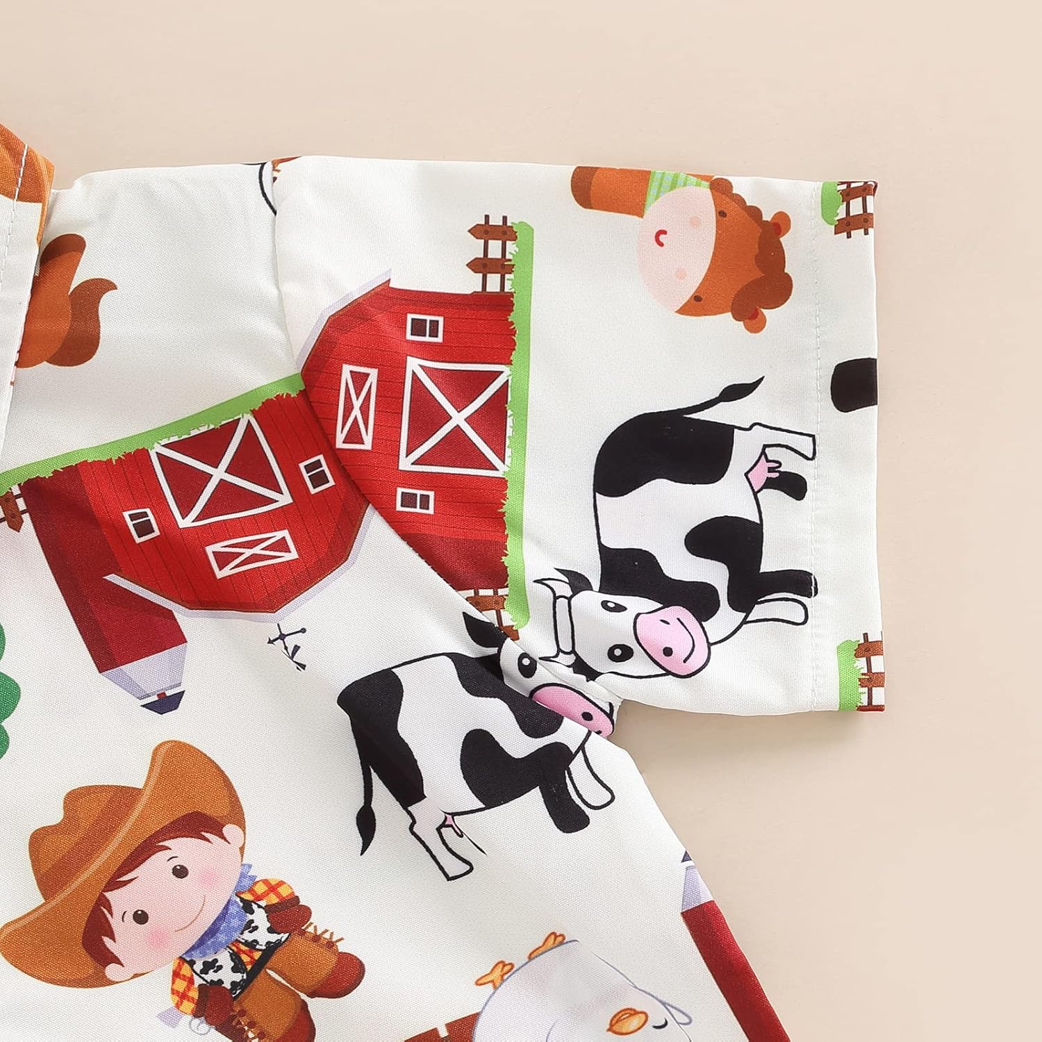 Toddler Baby Boy Christmas Clothes Santa Cow Print Short Sleeve Button Bowtie Shirt Bib Shorts Set Gentleman Outfit - Image 4