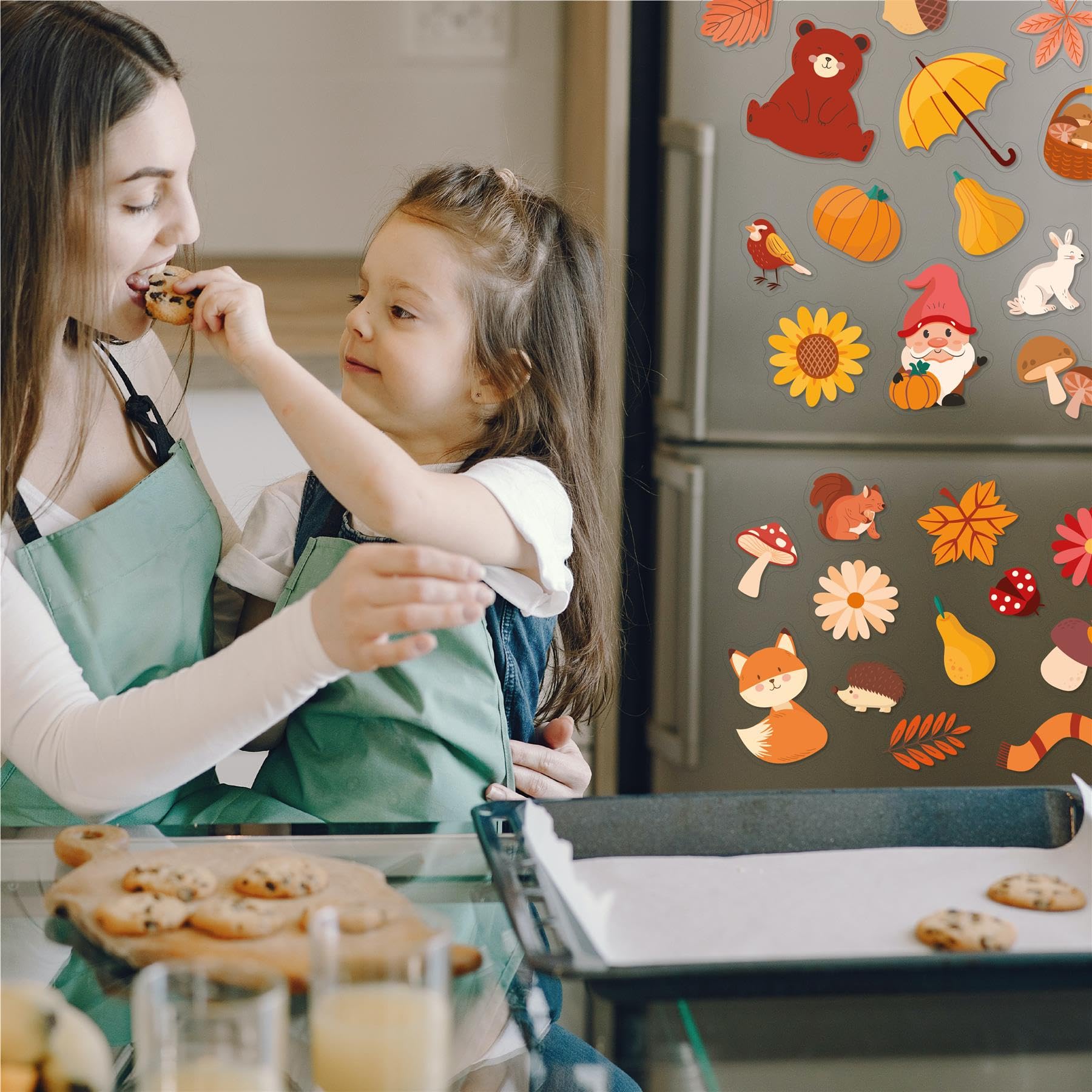 WALPLUS Window Gel Stickers Thick Window Gel Clings Reusable Gel Window Stickers Kids Fall in Forest Cute Animals Window Stickers Kids Classroom Gel Stickers for Kids 28 PCS - Image 4