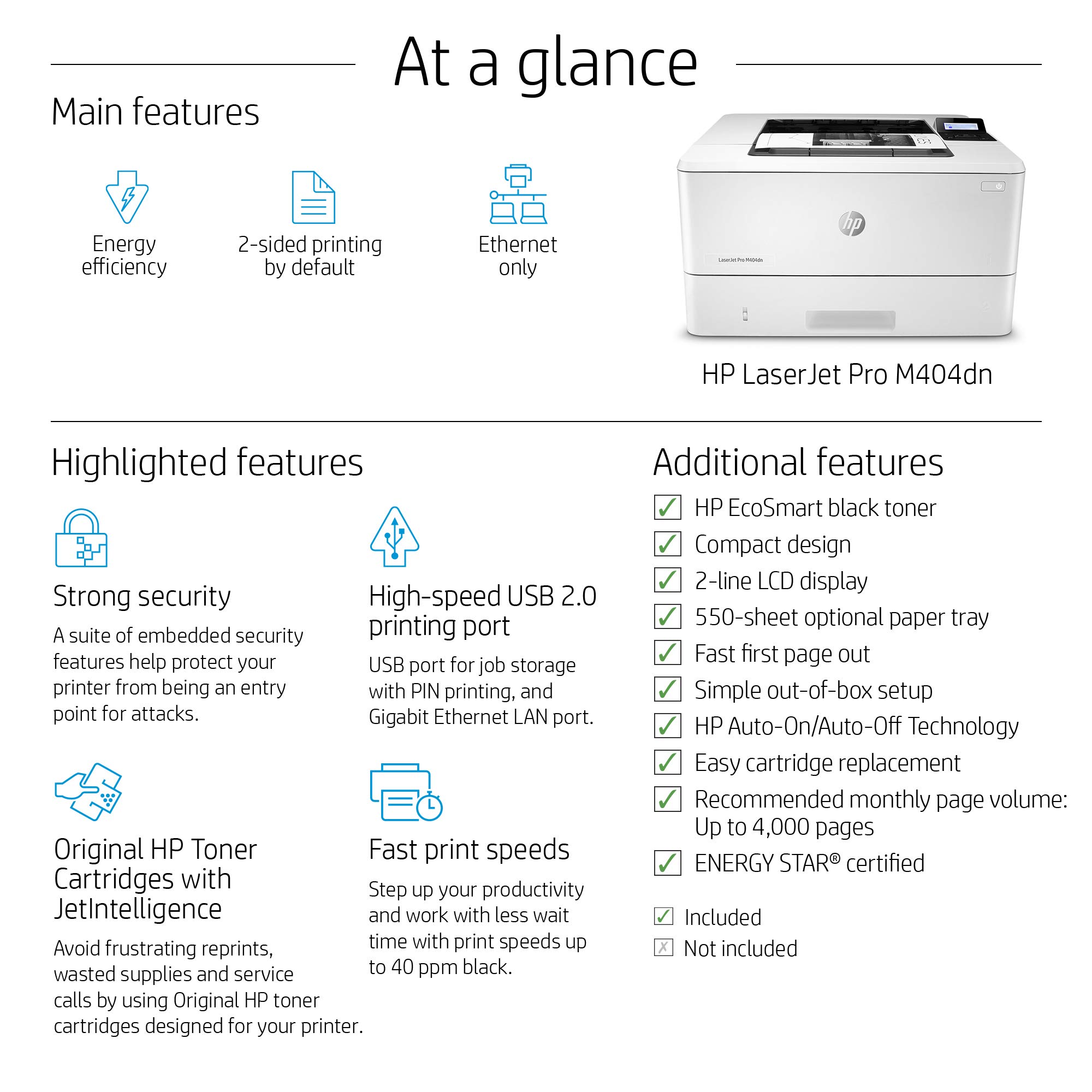 hp laserjet printer 404dn