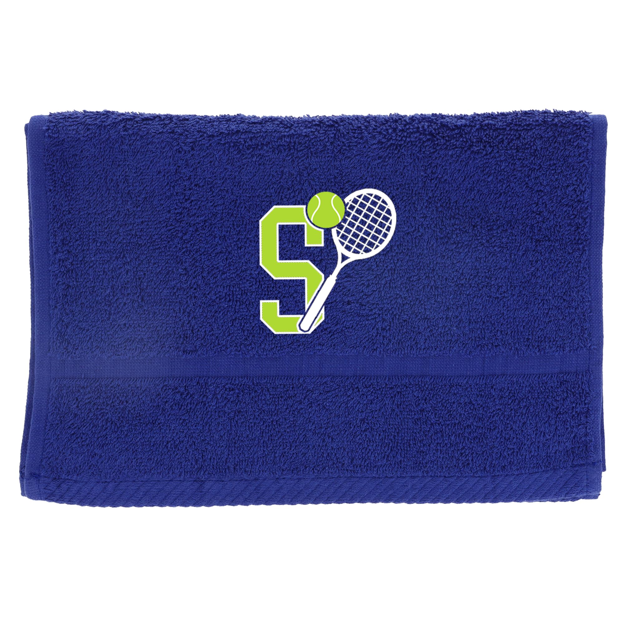 Tennis Towel with Monogrammed Embroidery Initial Gift for Men & Women, Training Accessory Gift, Gym Towel Present for Tennis Players Birthday, Retirement, Christmas - Royal Blue, S