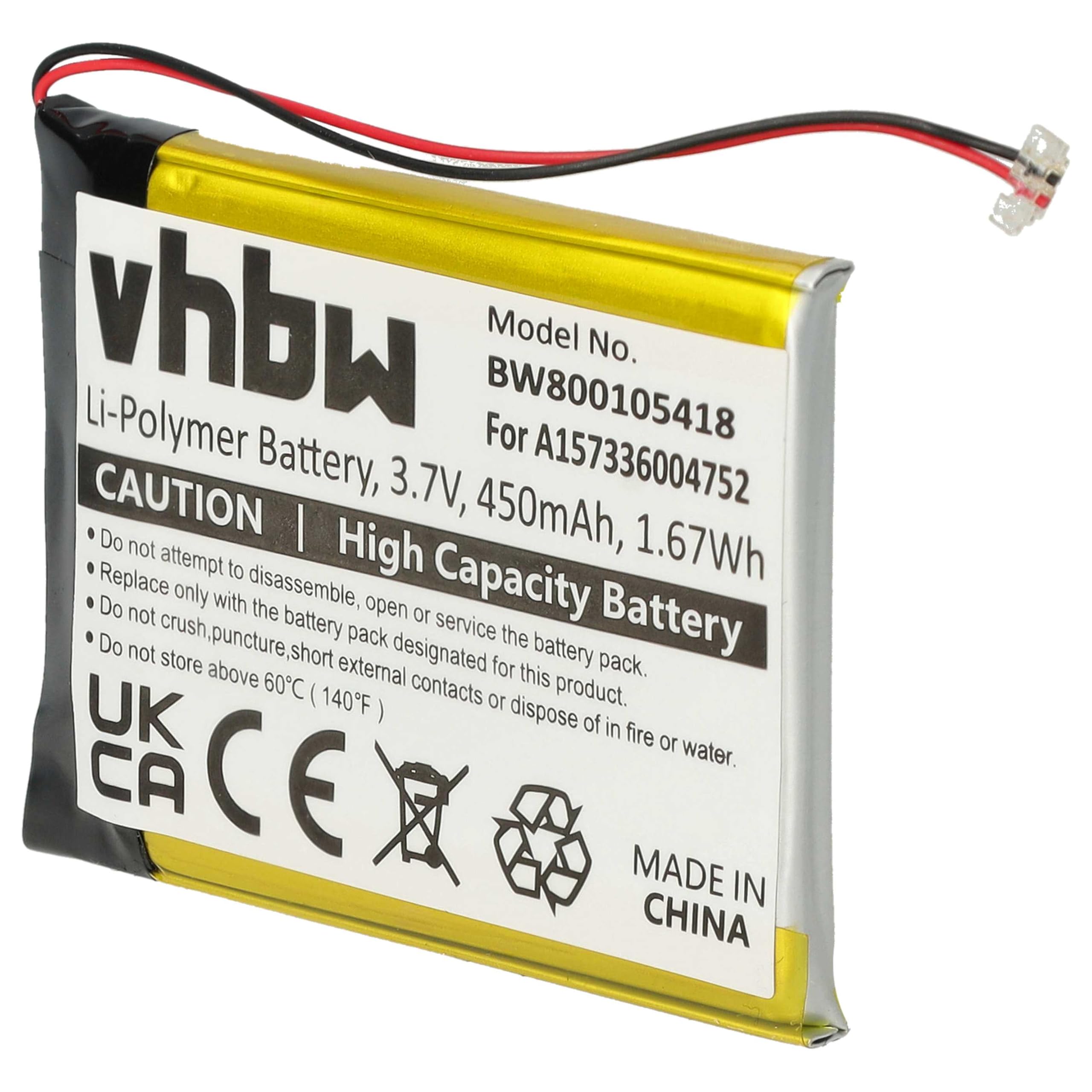 vhbw bateria 450 mAh do odtwarzacza MP3 wideo Samsung YP-T10 YP-T10J YP-T10JAB YP-T10JAGY YP-T10JARY YP-T10JAU YP-T10JR YP-T10QB/XSH zastępuje A157336004752