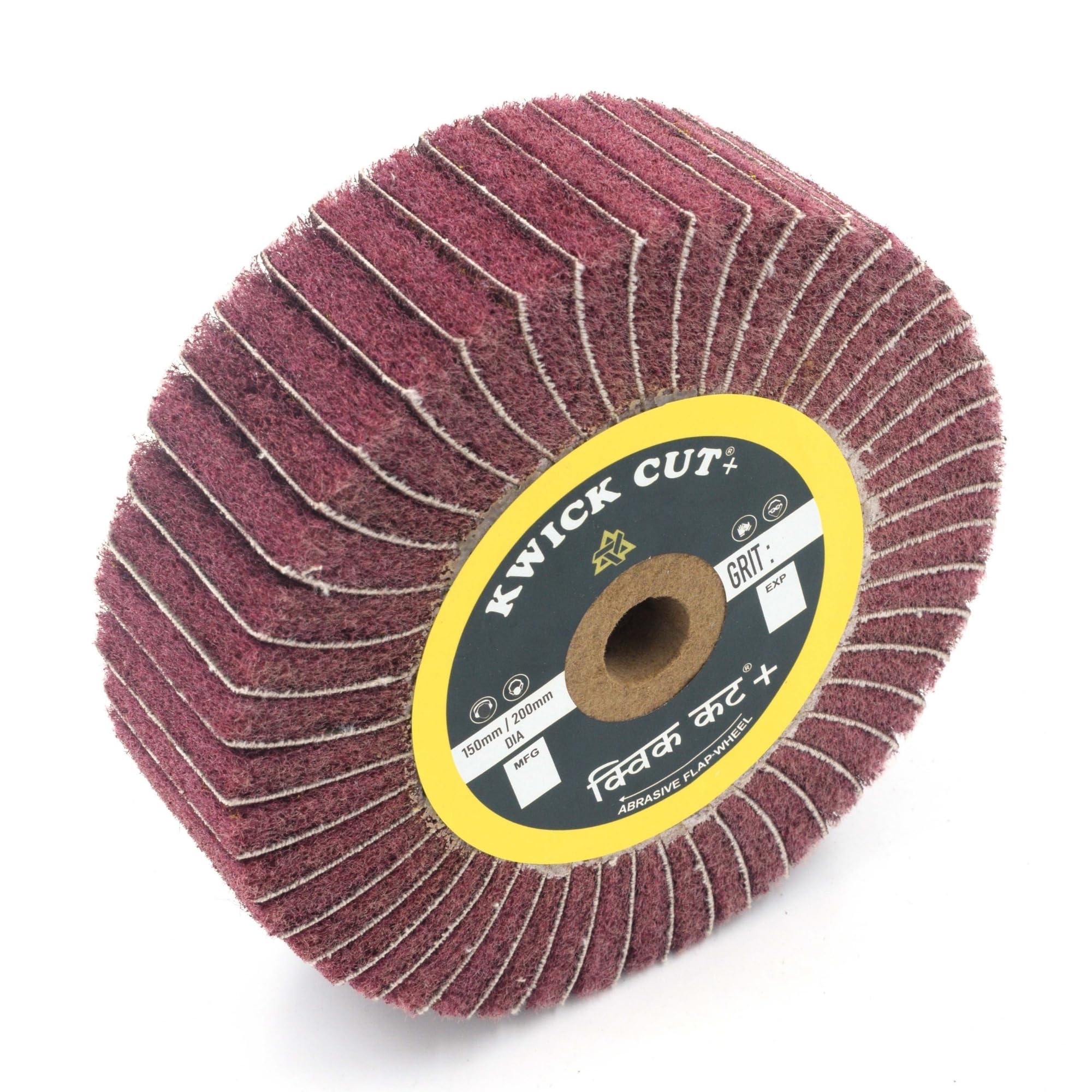 KWICK CUT+® Combi Flap/Interleave Abrasive Wheel 150 x 50mm (6"x2") 400grit– Non-Woven & Cloth Combination – For Metal, Stainless Steel, Aluminium, Copper & Wood Finishing, Rust Removal & Polishing-image-25