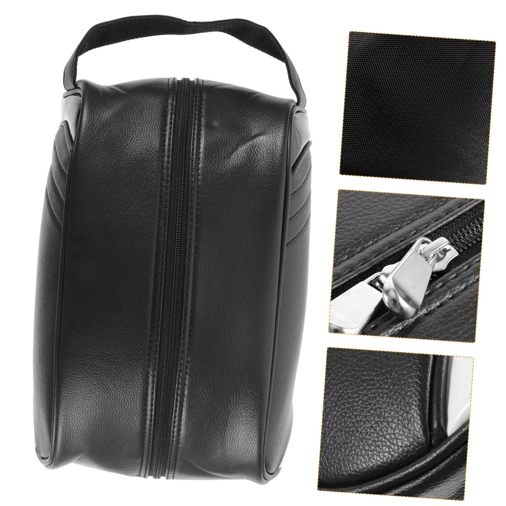 Bolsa para Zapatos de Golf, Cuero Negro, Multifunción