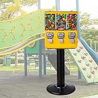Vista 8 de VEVOR Máquina Expendedora Comercial, Dispensador de Dulces de Triple Compartimento con Soporte de Hierro, Máquina de Chicles y Dulces para Negocios