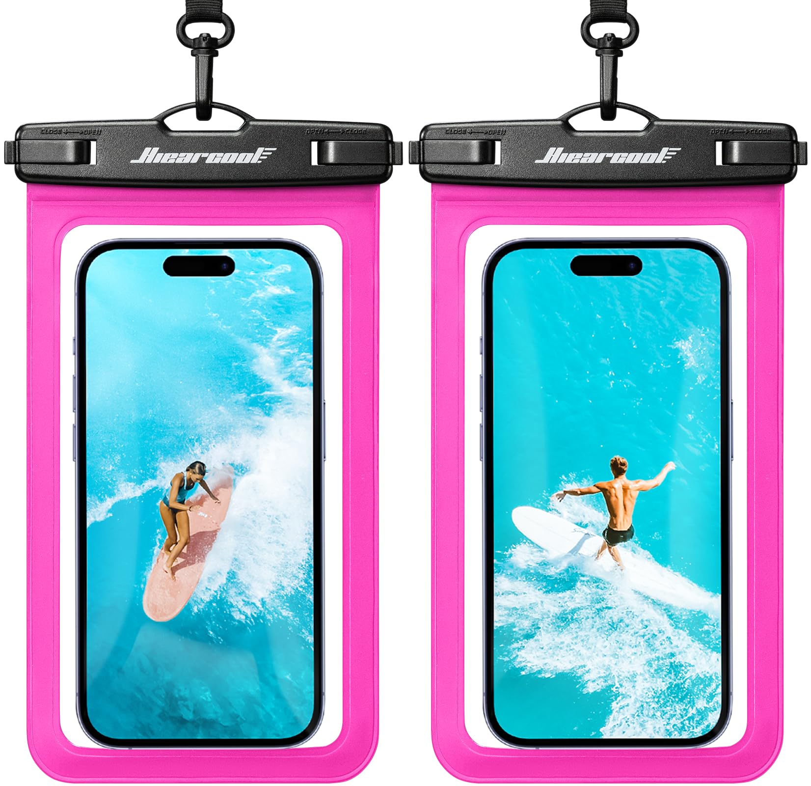 Hiearcool Waterproof Phone Pouch,Waterproof Phone Case for iPhone 17 16 15 14 13 Pro Max Plus up to 8.9",IPX8 Cellphone Dry Bag for Beach Cruise