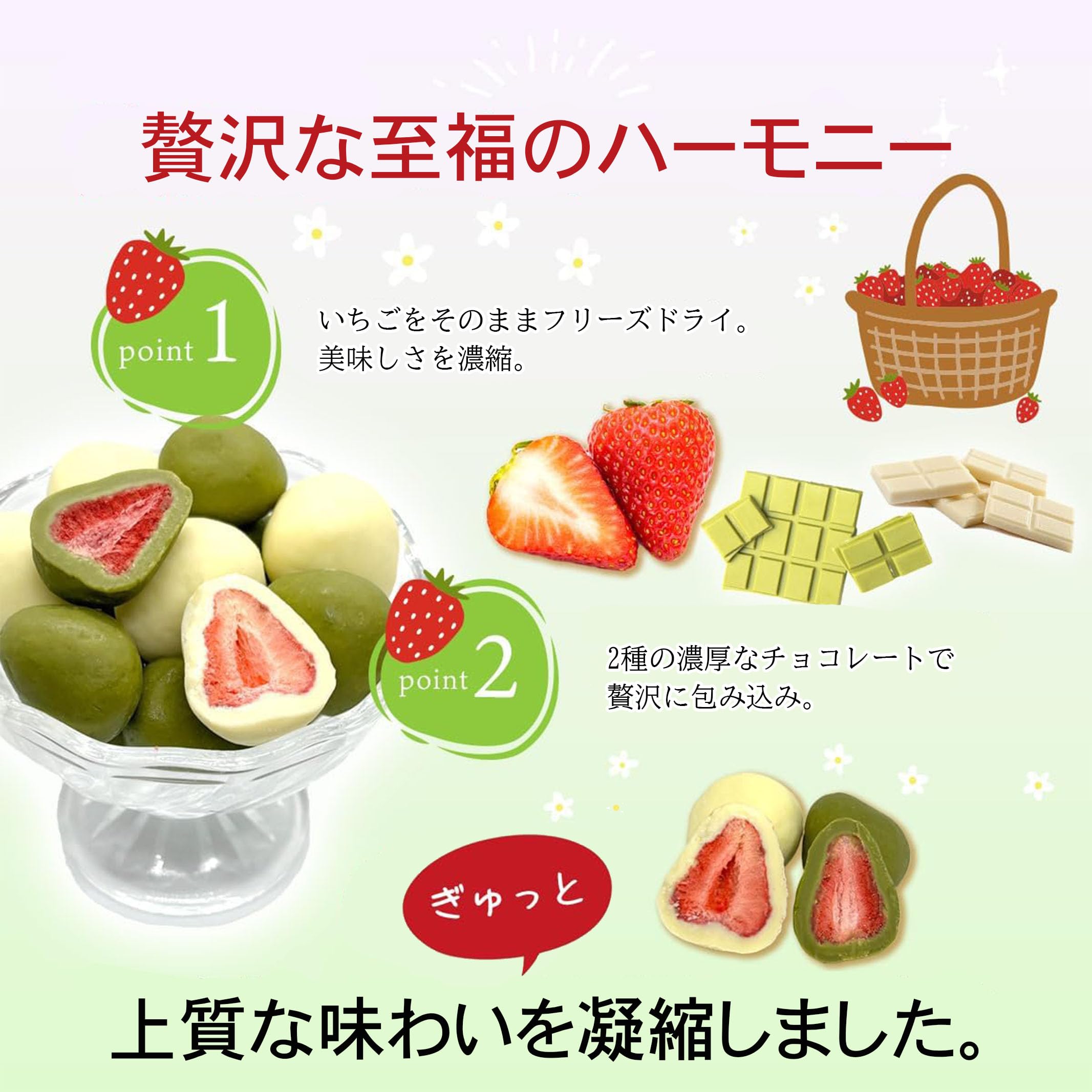 Amazon.co.jp: いちごチョコ ホワイトチョコ 苺 (1, ノーマル＆抹茶