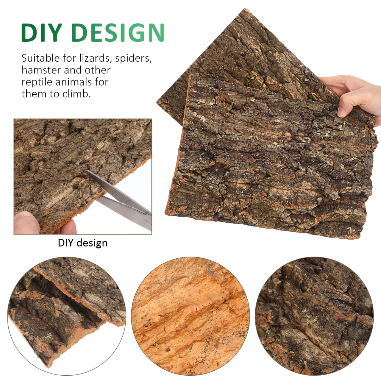Climb The Bark Plataforma De Corteza para Terrarios Reptiles DecoracióN Natural para Gecko Tortugas Y Lagartos Escondite Y Zona De Escalada 11.8X7.8 Pulgadas