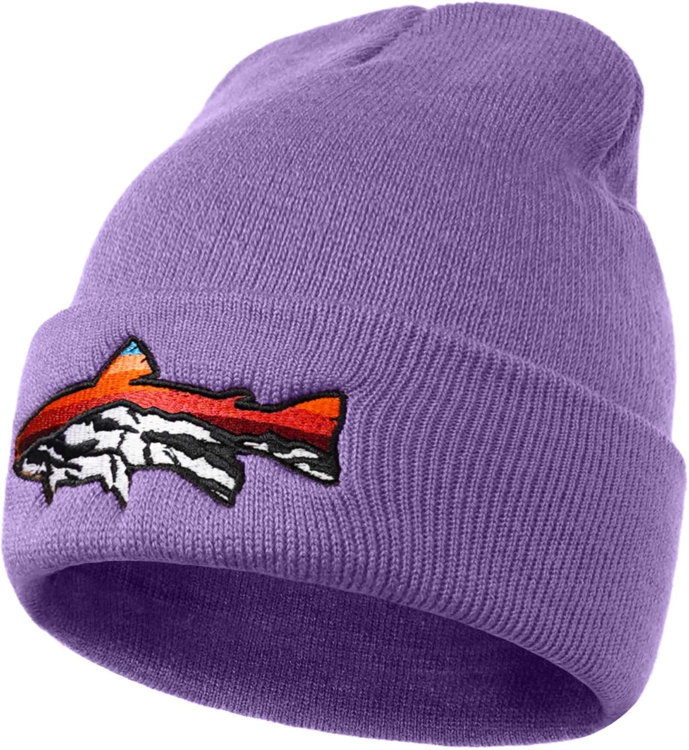 Knit Winter Beanie Hats for Men Women Cuffed Skull Cap with Mountain Embroidery Outdoor Christmas & New Year Gifts