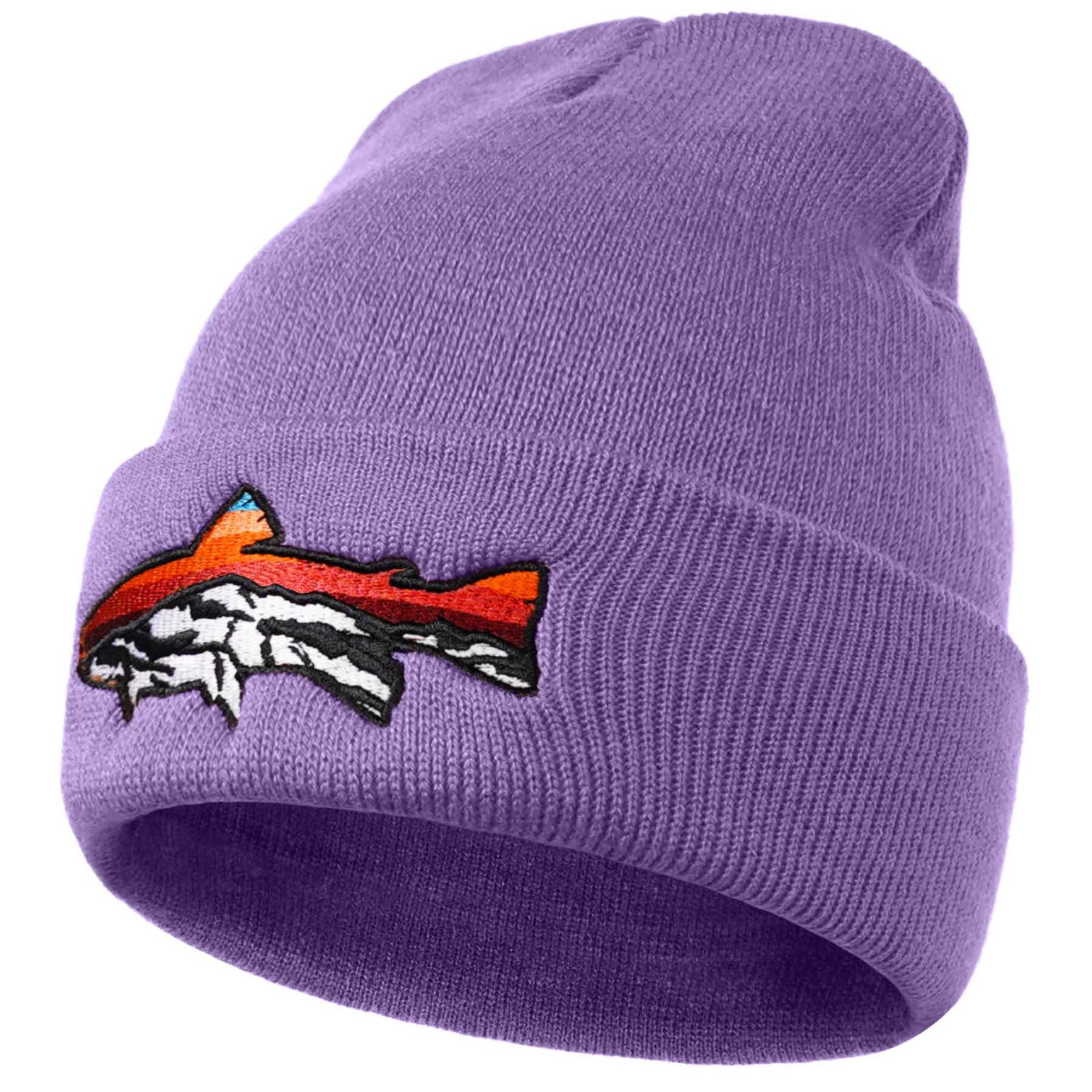 Knit Winter Beanie Hats for Men Women Cuffed Skull Cap with Mountain Embroidery Outdoor Christmas & New Year Gifts