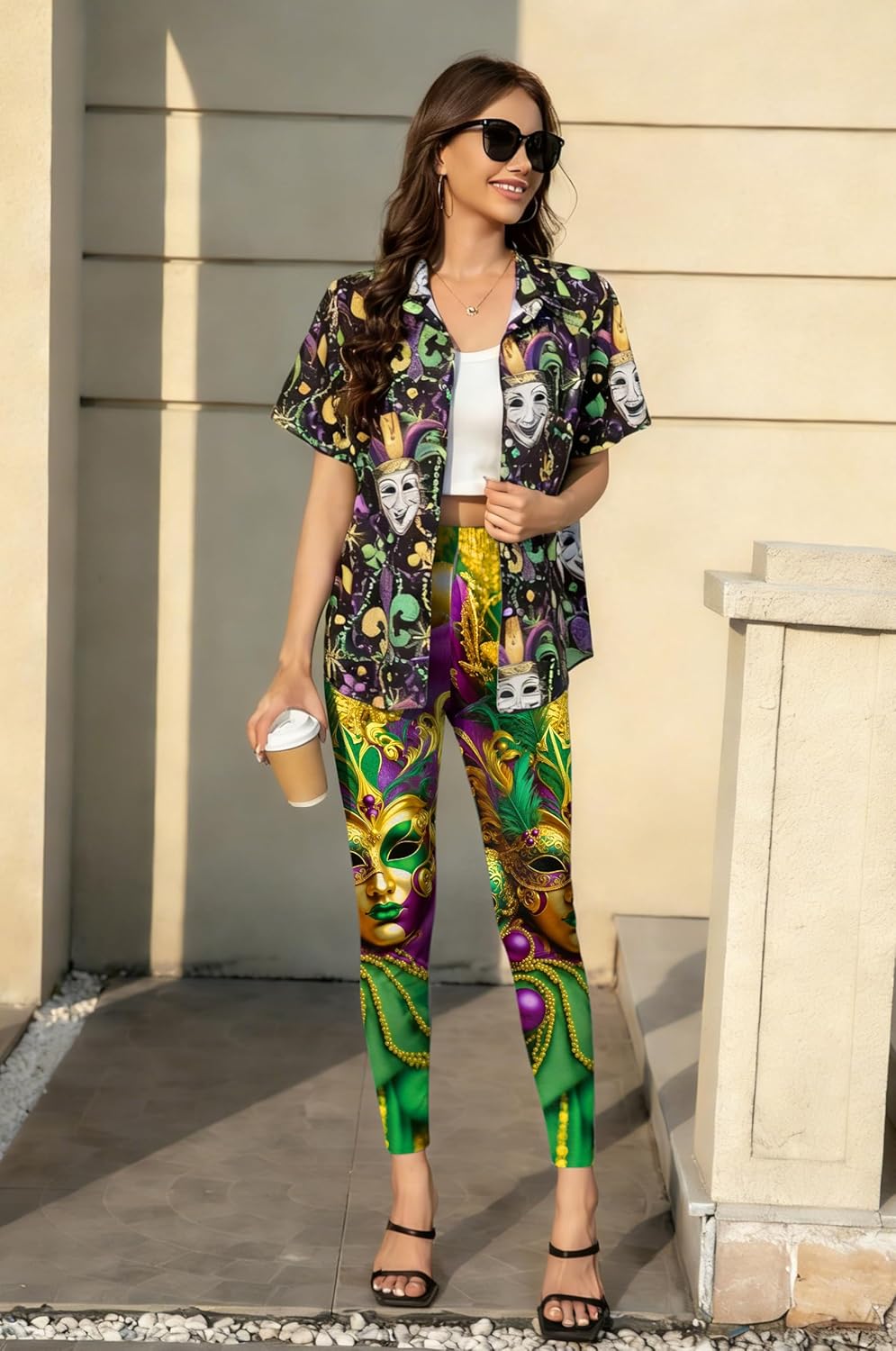 Mardi Leggings for Women Carnival Fat Tuesday High Waist Yoga Pants New Orleans Party Gift Tights Outfit - Image 3