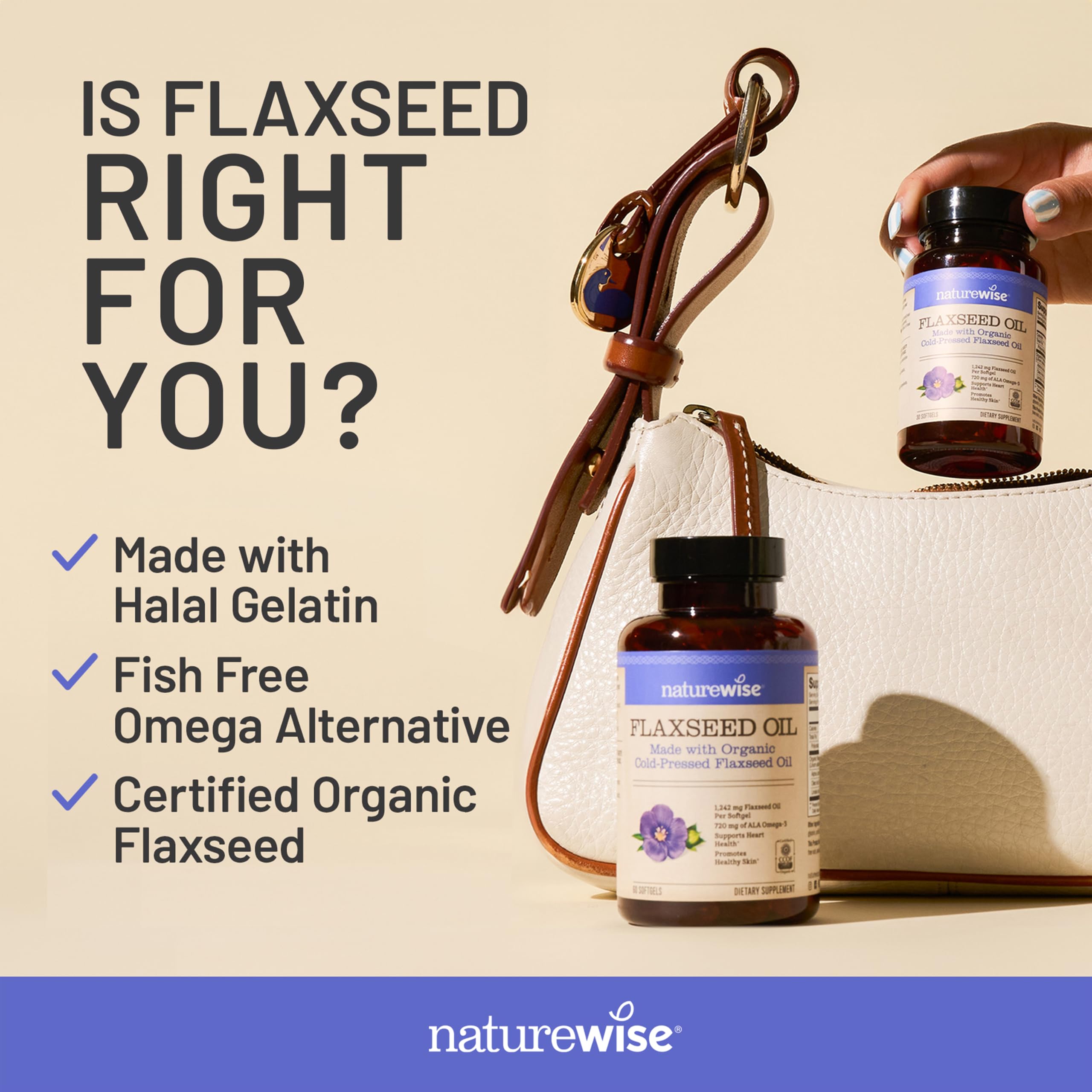 NatureWise Flaxseed Oil 1200 mg, Fish Free Omega 3 6 9 with 720mg ALA, Dietary Supplement for Heart Health Support - Organic, Cold Pressed - 120 Softgels[4-Month Supply] — Amazon image 8