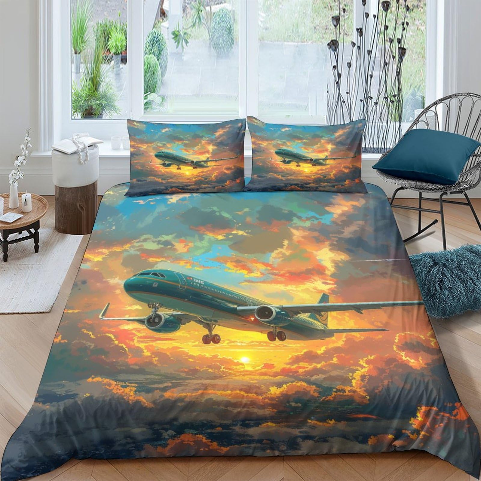 Avion Literie en Microfibre pour Transformer la Chambre des Enfants