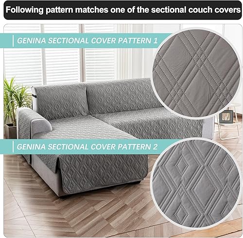 Miniatura 7 de Genina Fundas de sofá modular para perros, fundas de sofá en forma de L, fundas de sofá reversibles para sofá seccional en forma de L, fundas