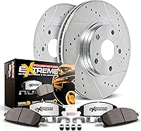 PowerStop Z36 Front Brake Kit K2069-36 for Cadillac Escalade 2008-20, Chevy Silverado 1500 2007-18, Tahoe 2008-20 - Carbon-Fiber Ceramic Pads + Drilled Slotted Rotors