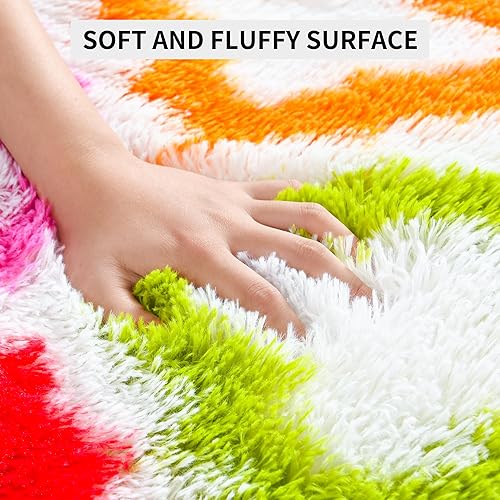 Miniatura 177 de Tepook - Alfombra súper suave y peluda para dormitorio, alfombras modernas peludas para niños para sala de estar, alfombra de felpa