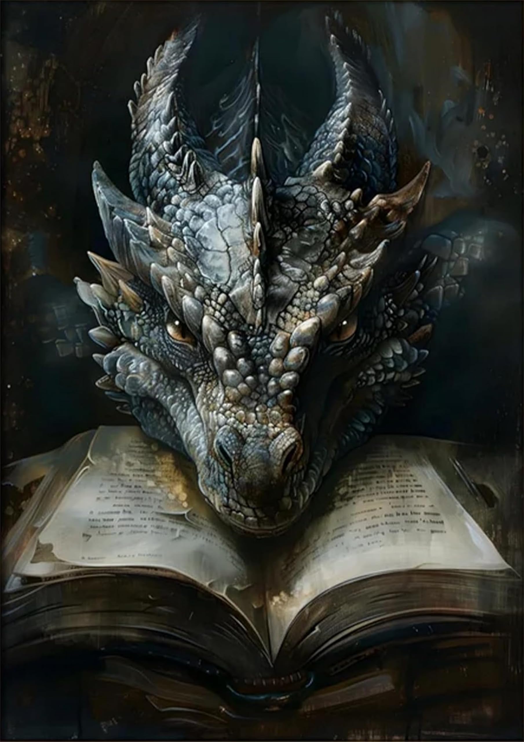 Formeyart Dragon Adult Paint By Number Kits,Books Painting Kits On Canvas,Large Color By Numbers Watercolor Gifts For Friends Home Wall Decor