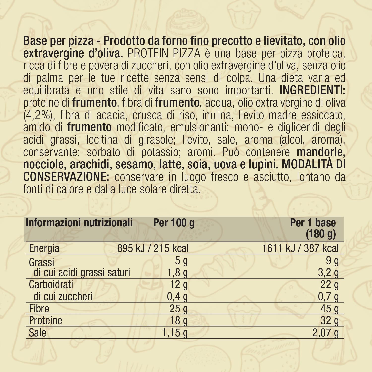 Pizza Proteica Senza Carboidrati EatPro 1 Base Pizza Keto da 180g 12% Carboidrati, 18% Protein Pizza Chetogenica, Low Carb Keto Diet Cibo Proteico, 25% Fibre, Dieta Chetogenica Prodotti