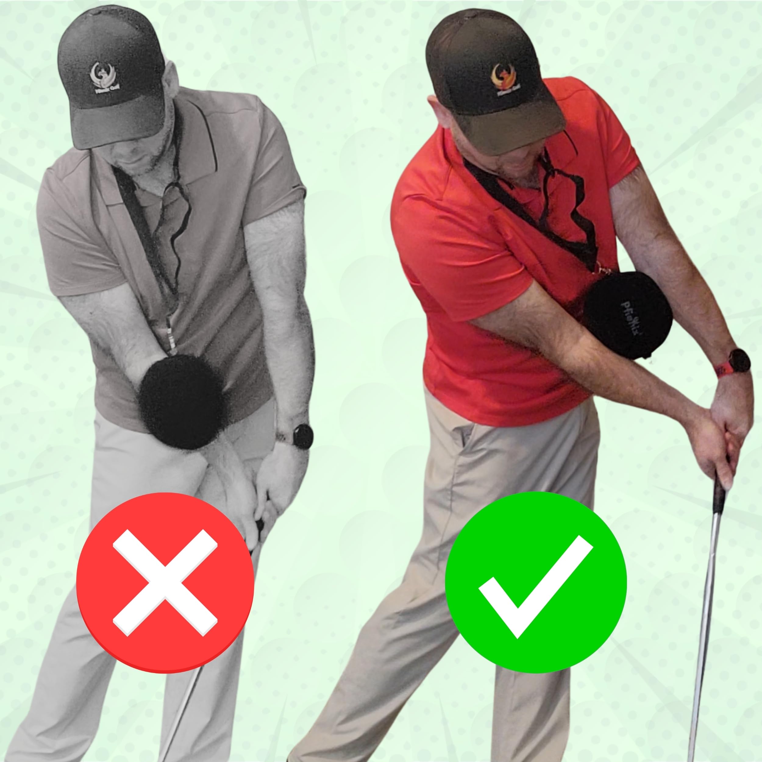 Pfienix Impact Ball Golf Trainer – Inflatable Swing Training Aid for Arm Connection & Posture Correction – Perfect for Full Swing, Chipping & Putting