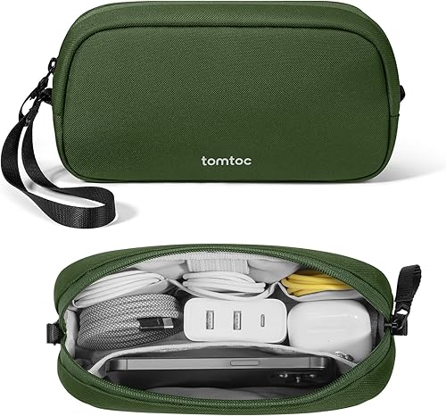 tomtoc Electronics Organizer Travel Case, Water Resistant Travel Bag Cable Organizer for Essentials, Tech Pouch Accessories Carry Storage for Cord,