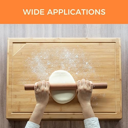 Miniatura 7 de Fun Memories Cubierta para estufa de tabla de fideos, cubiertas superiores de madera de bambú para fregadero eléctrico y de gas, RV 30 pulgadas de