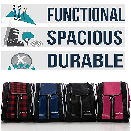 Miniatura 8 de Athletico. Bolsa para botas de esquí y snowboard  Para almacenar chamarra, casco, anteojos, guantes y accesorios de viaje  Ventilación y arandelas