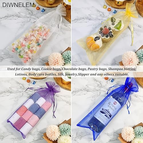 Miniatura 6 de DIWNELEM Paquete de 30 bolsas de organza para vino con cordón, bolsas de regalo para cumpleaños, bodas, baby shower, recuerdos de fiesta,