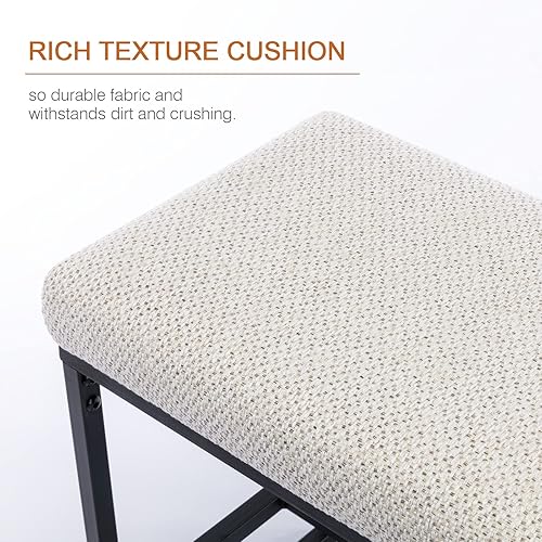Miniatura 5 de Zesthouse Banco de zapatos tapizado para entrada con almacenamiento, cómodo banco de tela para dormitorio, extremo de cama, zapatero de metal