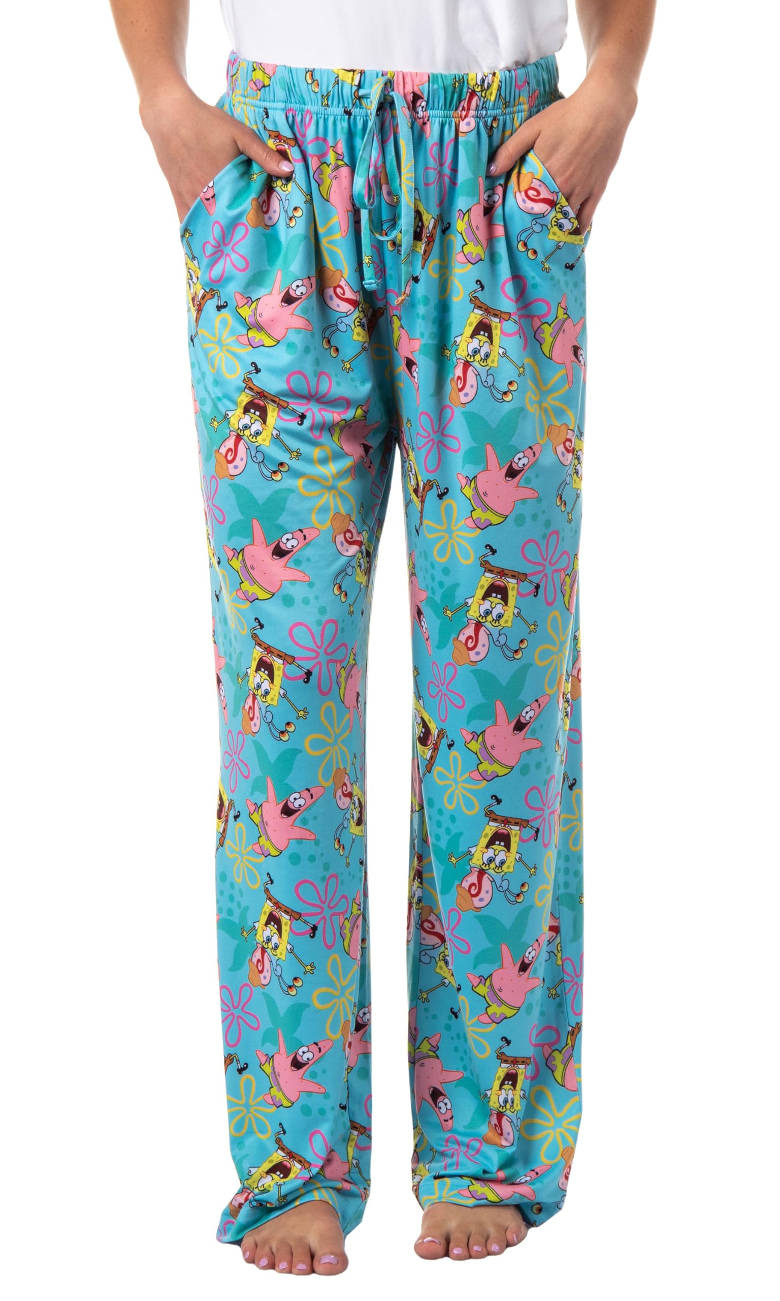 SpongeBob SquarePants Women's Patrick Gary The Snail Tossed Print Adult Sleep Lounge Pajama Pants