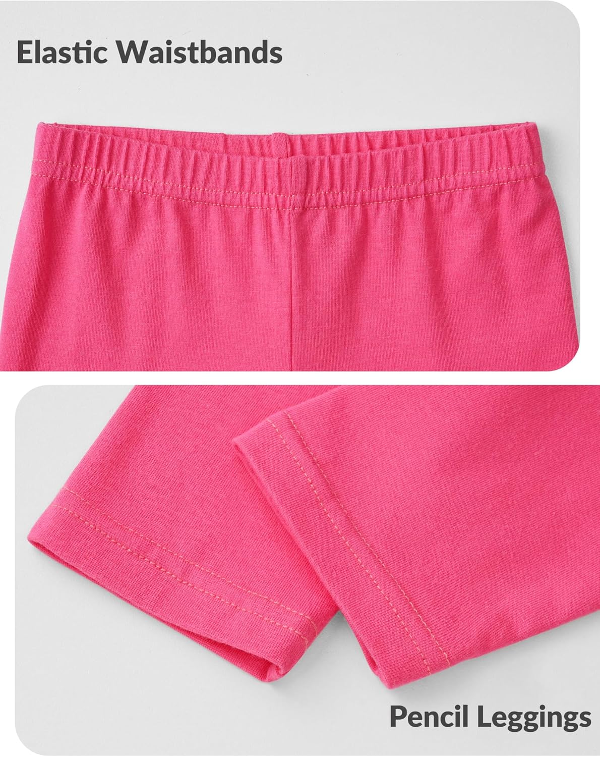 Witwot 5 Pack Toddler Leggings Baby Girls Cotton Pants Toddler Girl Clothes Size 18M-5T - Image 5