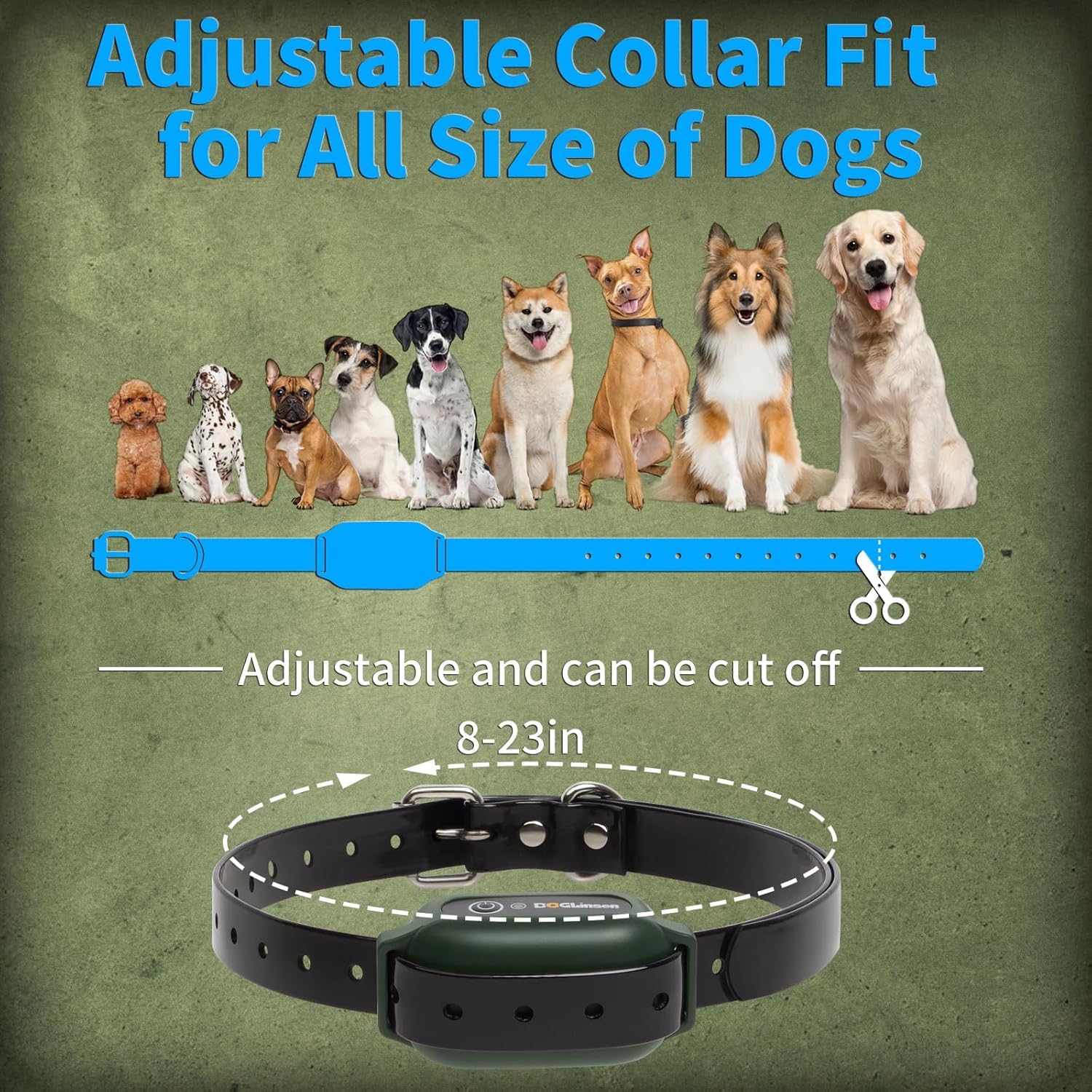 Dog Training Collar with Remote-Waterproof Shock Collar for Large Medium Dog, Upgraded 3300Ft E Collar for Dogs Training with 3 Training Modes, 9 Style Tones Vibration and Electric Shock