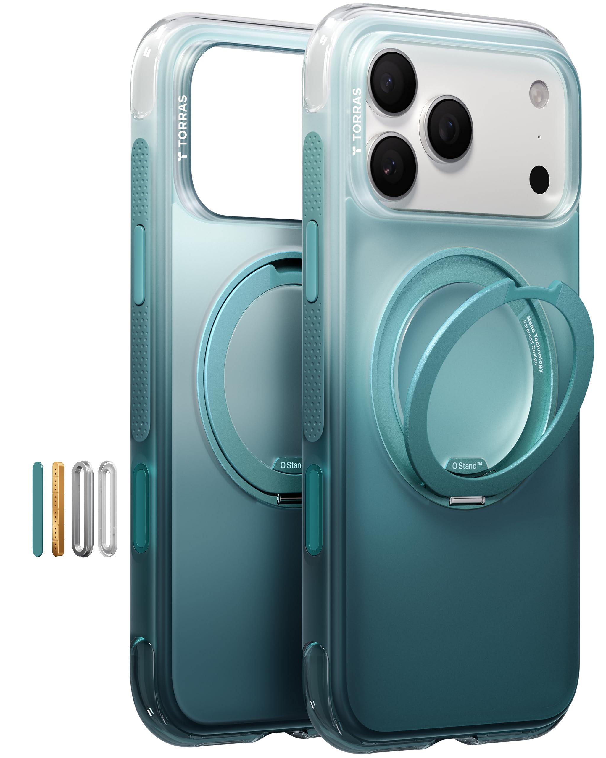 Photo 1 of TORRAS O3 Air for iPhone 17 Pro Max Case with 360 Magnetic Stand, [Fit for MagSafe] [Military-Grade Protection] Slim Case for iPhone 17 Pro Max, 6.9", Misty Fjord Blue