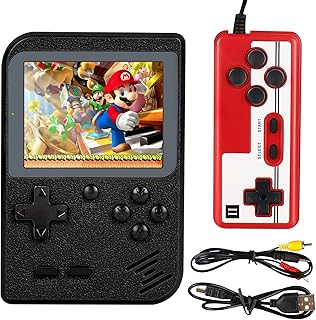 Oimzbeauty Portable Handheld Retro Games Console,Mini Game Player with 800 Classical Games,2.5-Inch Color Screen Support for Connecting TV Two Players,1020mAh Rechargeable Battery, Black