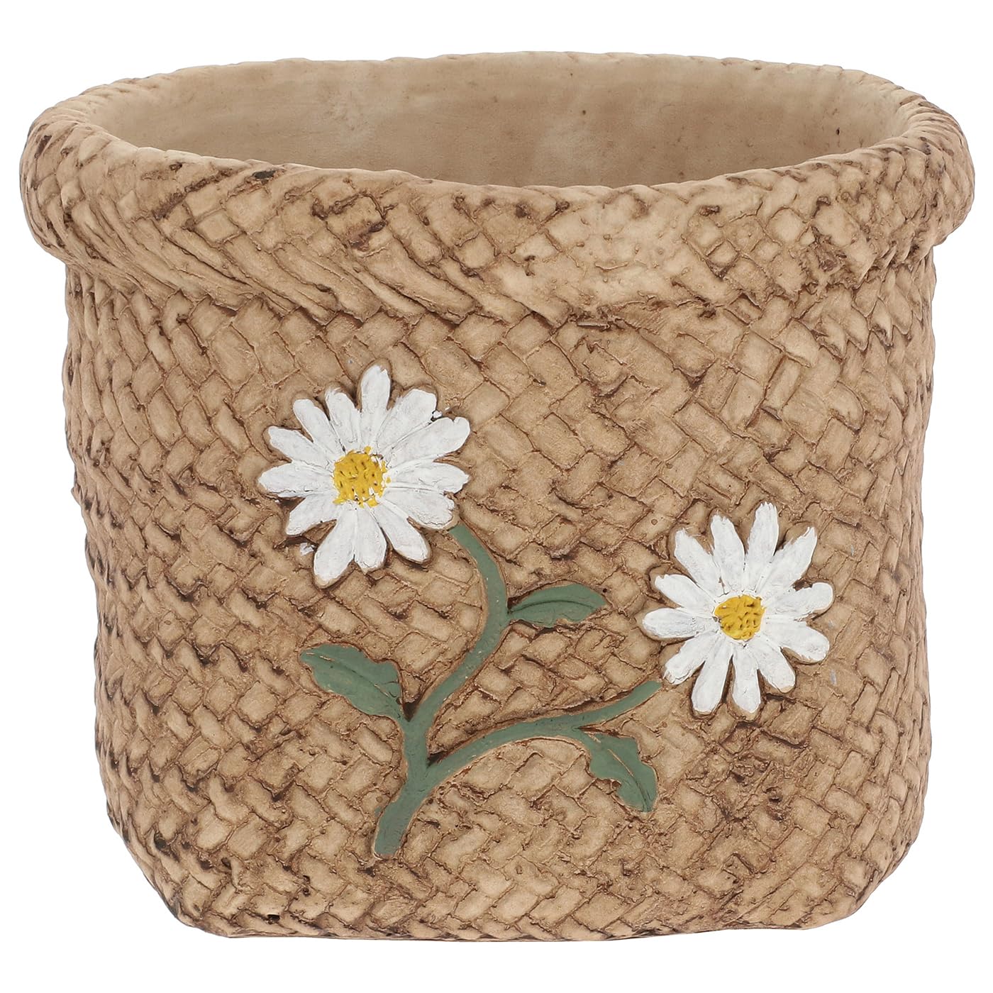 Shudehill Giftware Stone Weave Planter Two Tone, Single Colour, Different designs and More (Daisy, Small)