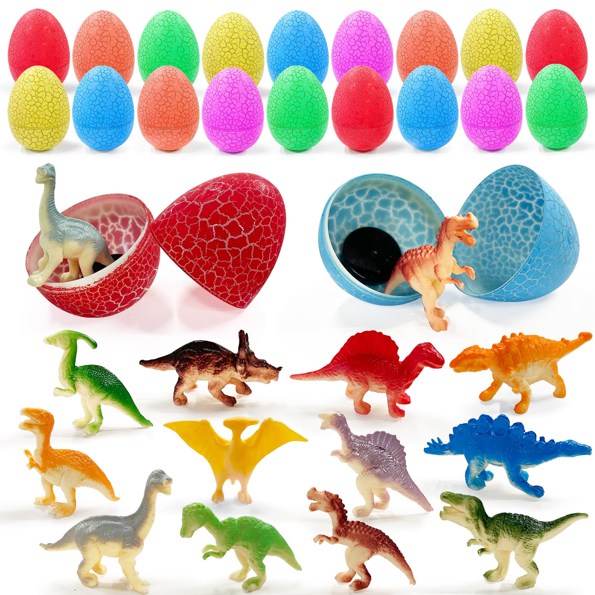 Amazon.com: XIPEGPA 18Set Dinosaur Eggs with Mini Dinosaur Figures