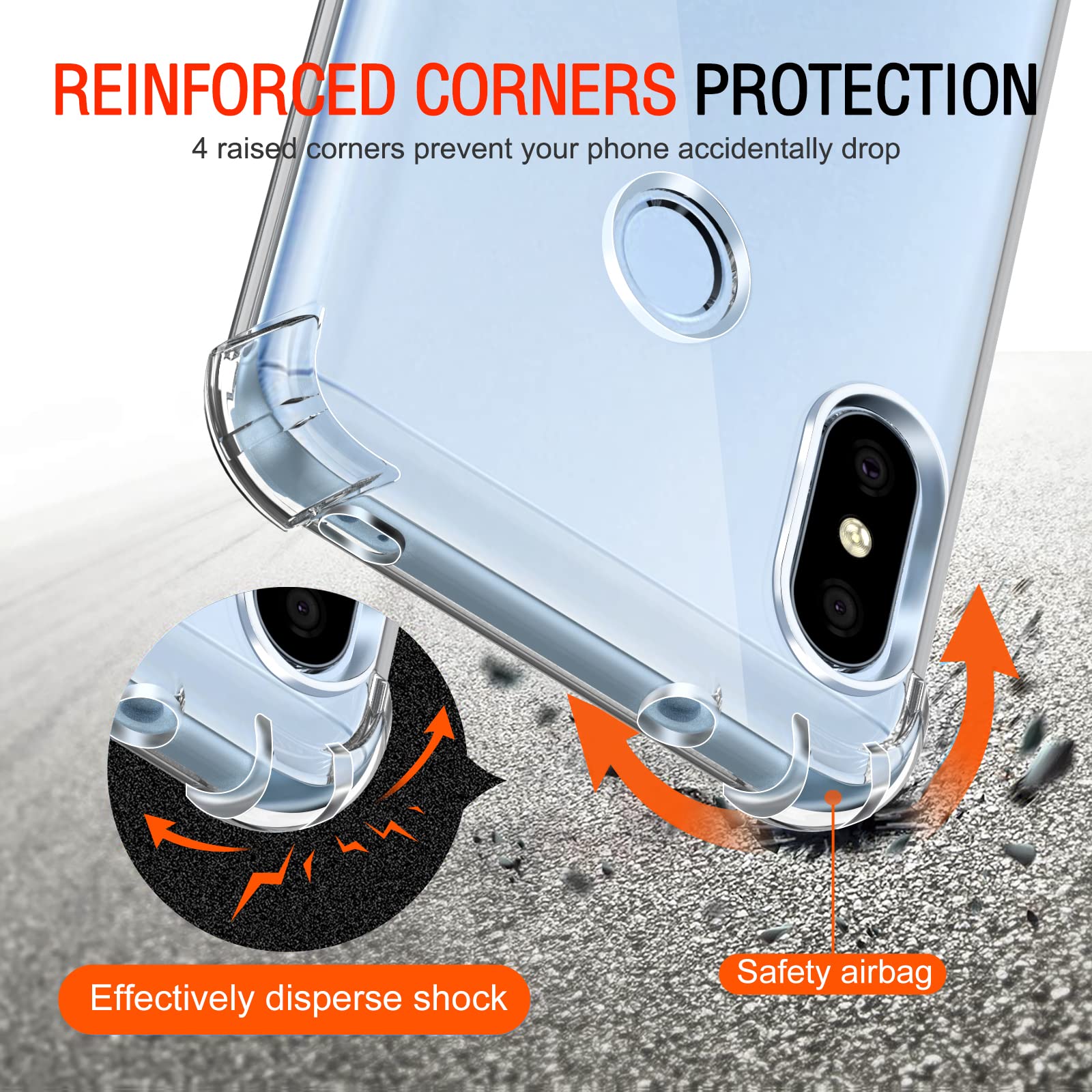 Cover IVoler Trasparente Per Xiaomi Mi A2 Lite: Custodia Sottile Antiurto In TPU Morbido, Protezione Completa