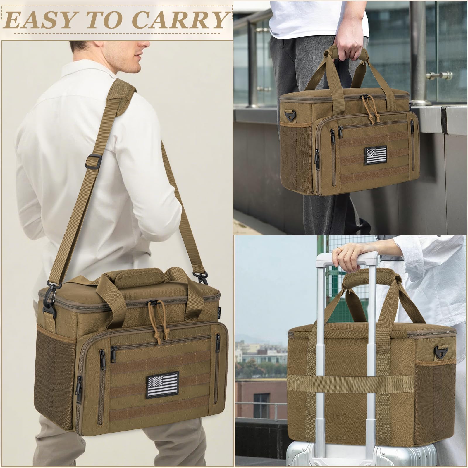 OUUTMEE Borsa tattica da trasporto compatibile con console PS5/PS5 Pro/PS5 Slim, custodia da viaggio con tasche multiple per laptop da 15,6", controller, dischi e altri accessori